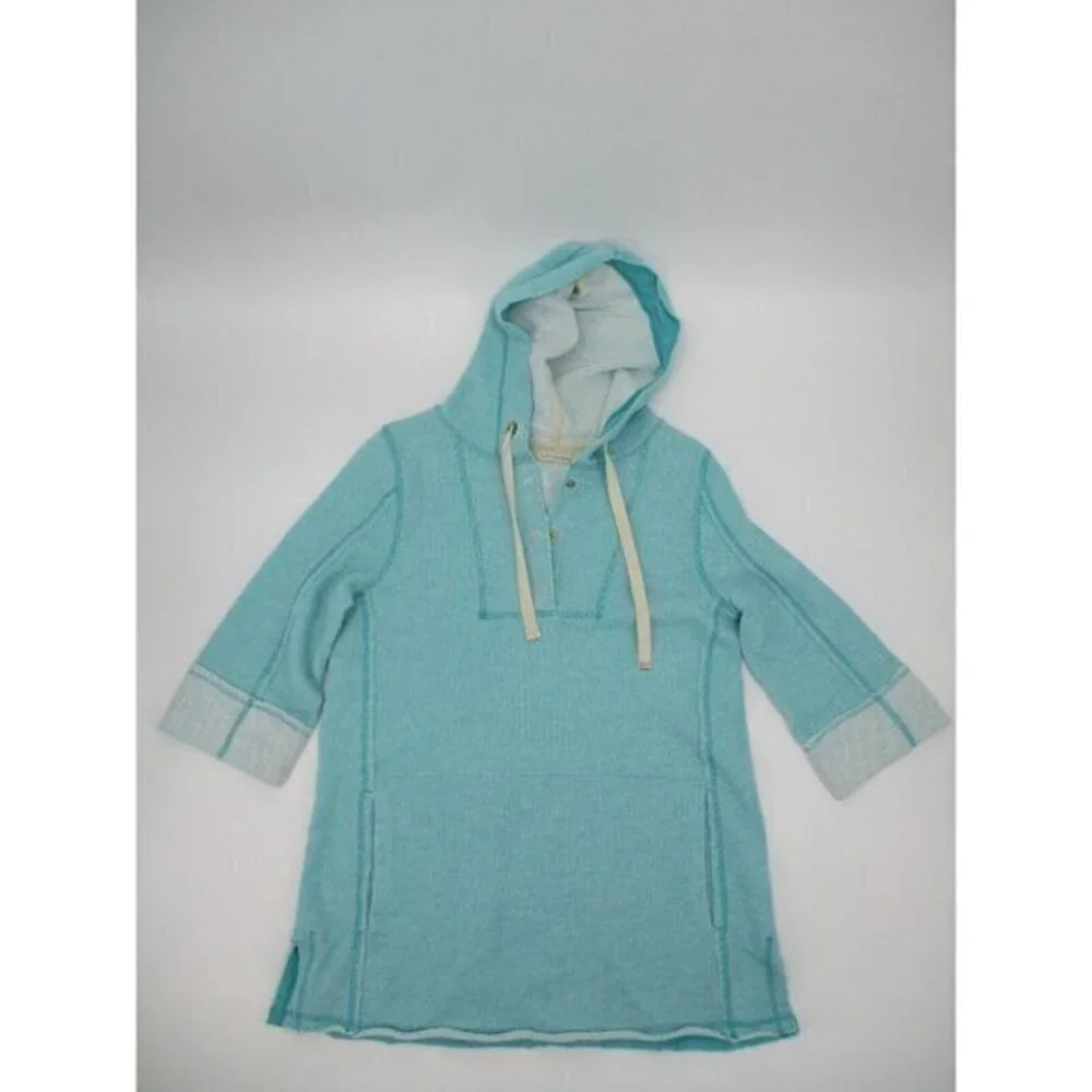 Soft Surroundings Womens Hoodie Small Cotton Blend Drawstring Pullover Casual
